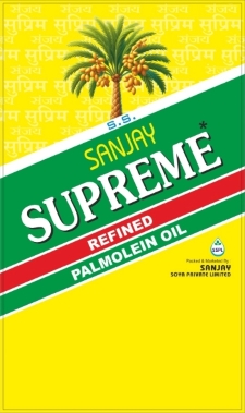 S.S. SANJAY SUPREME REFINED PALMOLEIN OIL Label trademark artwork