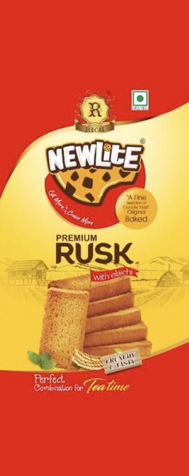 NEWLITE PREMIUM RUSK WITH DEVICE OF R trademark artwork