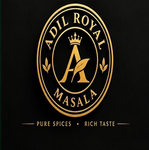 ADIL ROYAL MASALA Device "A" With Tagline "PURE SPICES RICH TASTE" trademark artwork