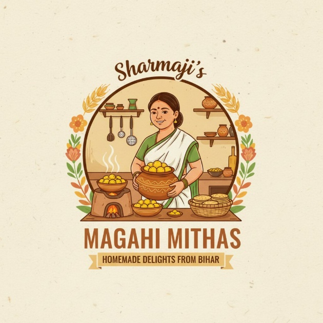Sharmaji's Magahi Mithas trademark artwork