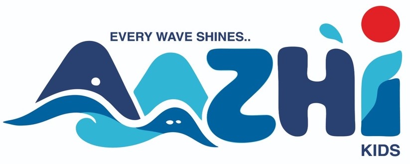 AAZHI KIDS with tagline EVERY WAVE SHINES.. trademark artwork