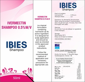 IBIES SHAMPOO trademark artwork