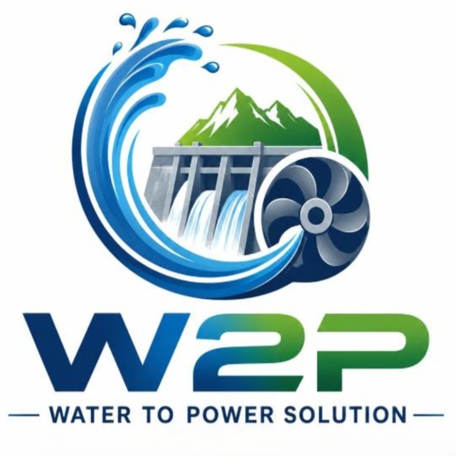 W2P along with tagline "WATER TO POWER SOLUTION" trademark artwork