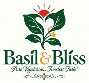 Basil & Bliss Pure Vegetarian. Timeless Taste trademark artwork