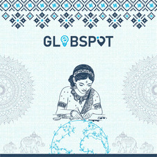 An artistic image with word Globspot trademark artwork