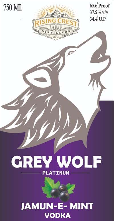 GREY WOLF PLATINUM JAMUN-E-MINT VODKA trademark artwork