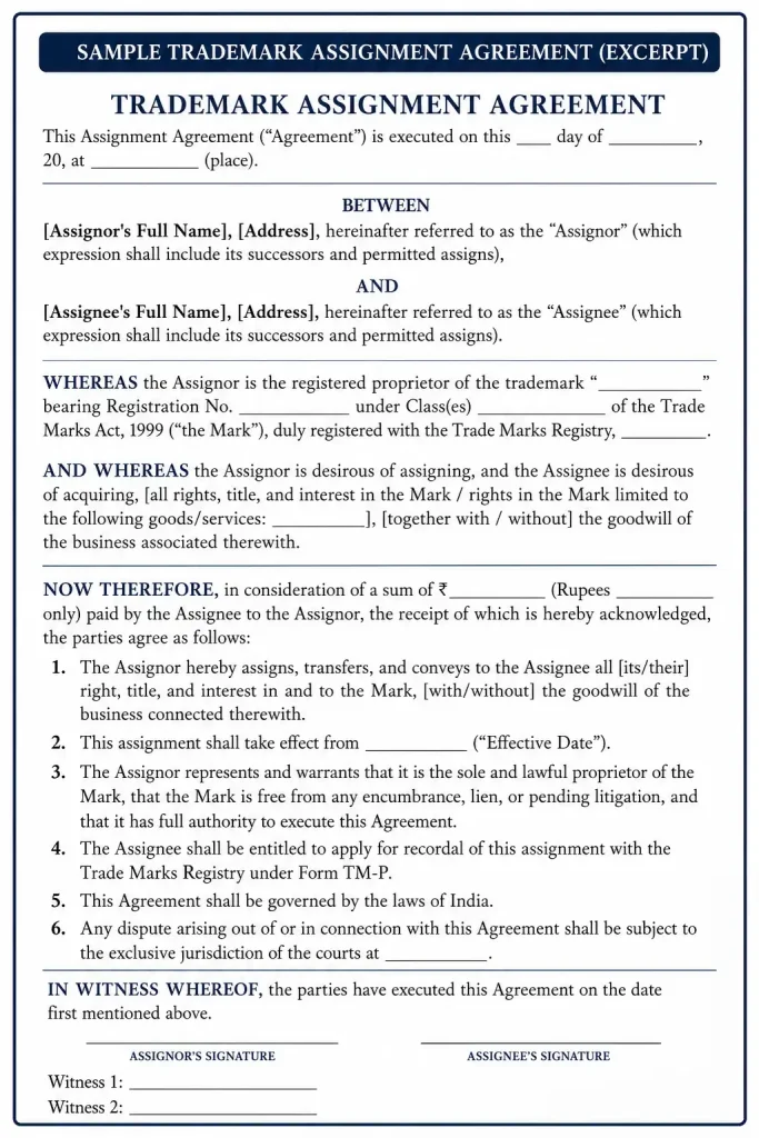 trademark assignment agreement