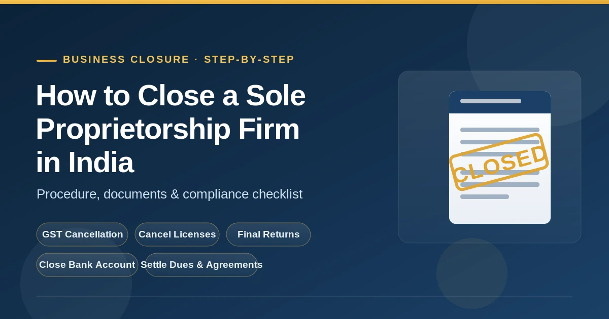How to Close a Sole Proprietorship Firm in India: Procedure