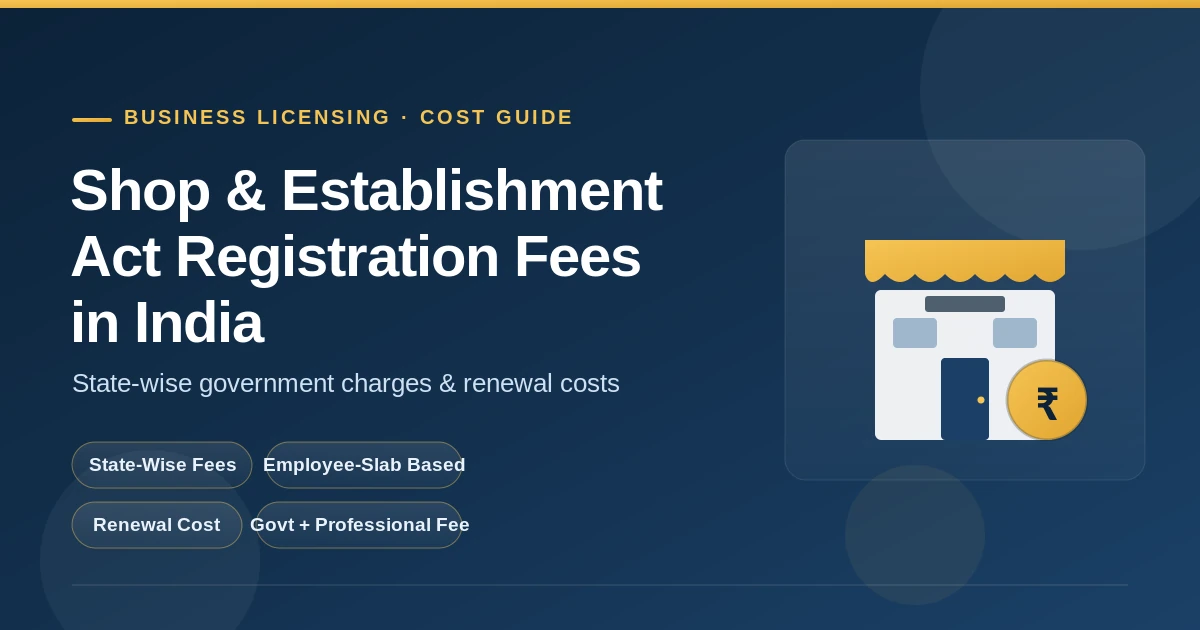 Shop & Establishment Act Registration Fees in India – State-Wise Costs