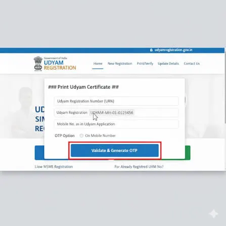 udyam certificate download portal sample